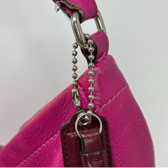 Refurbished COACH Barbie Pink Raspberry Bag Purse Boho Style - PINK Zip Closure - Picture 3 of 10